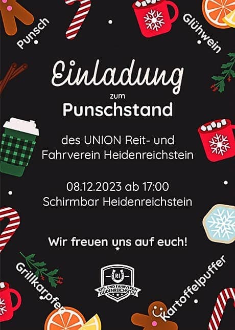 Einladung zum Punschstand am 8. Dezember 2023